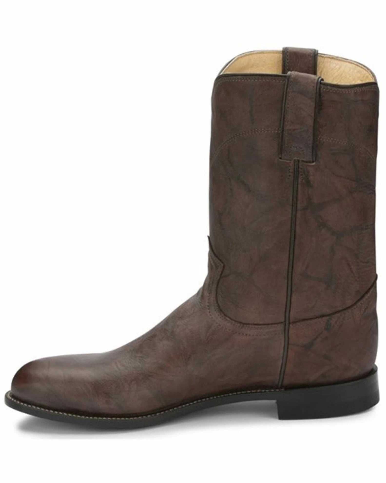 Justin Men's Deerlite Roper Western Boots Dark Brown 5 Justin Men's Deerlite Roper Western Boots Dark Brown - Image 3