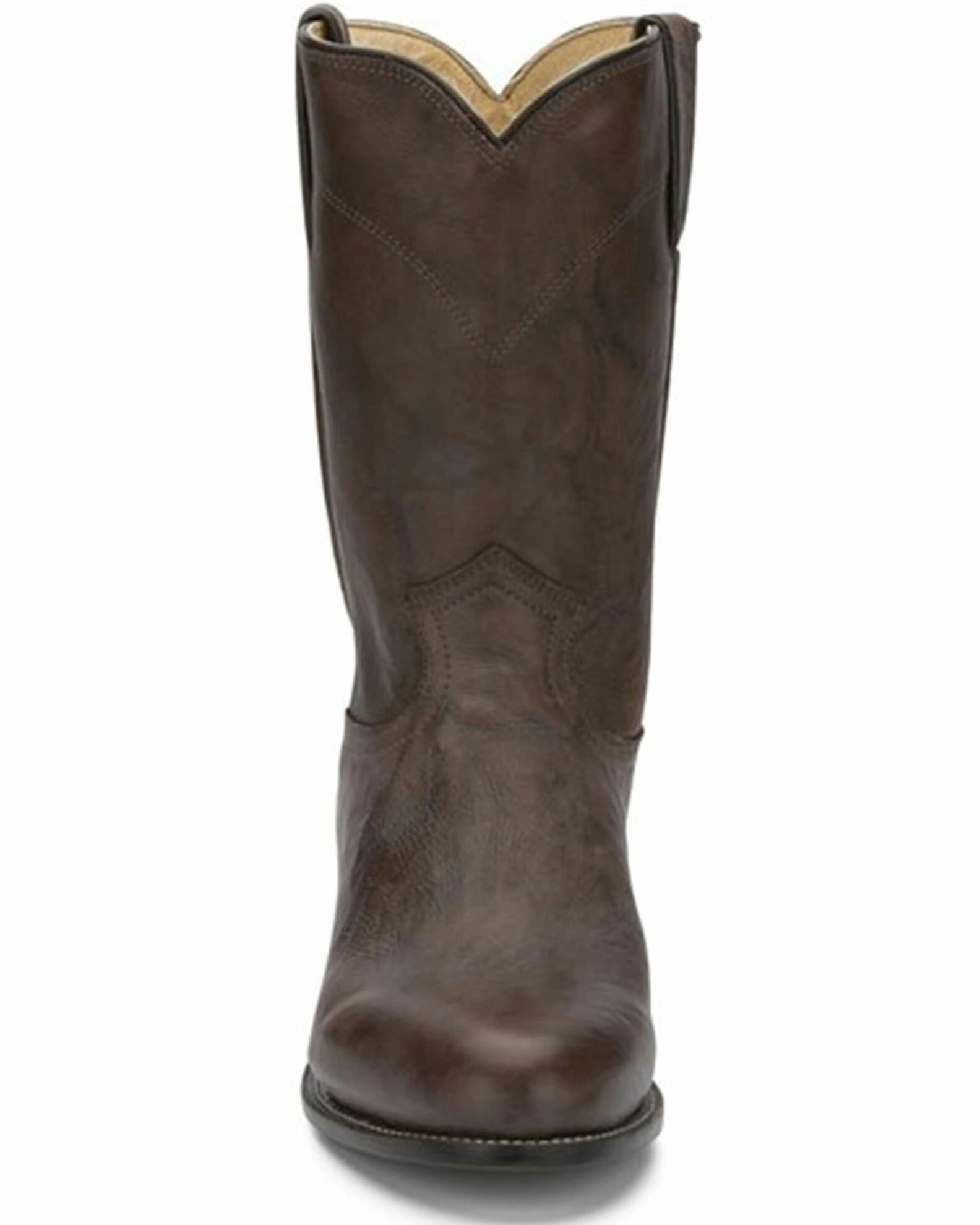 Justin Men's Deerlite Roper Western Boots Dark Brown 6 Justin Men's Deerlite Roper Western Boots Dark Brown - Image 4
