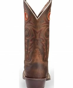 Justin Men's Silver Saddle Vamp Cowboy Boots - Square Toe Whiskey 16 Justin Men's Silver Saddle Vamp Cowboy Boots - Square Toe Whiskey -Justin Shop 036G30 DW BK