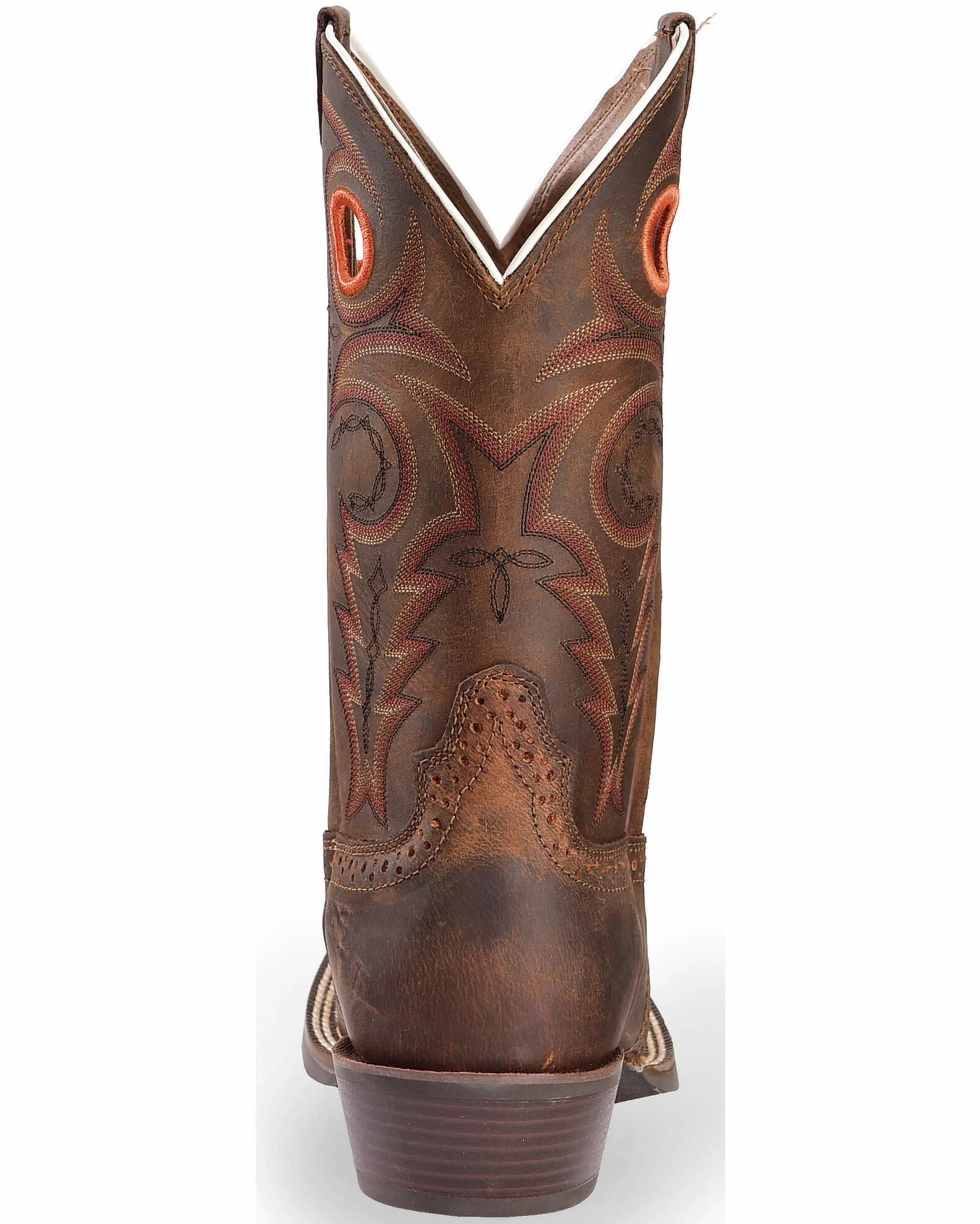 Justin Men's Silver Saddle Vamp Cowboy Boots - Square Toe Whiskey 9 Justin Men's Silver Saddle Vamp Cowboy Boots - Square Toe Whiskey - Image 7