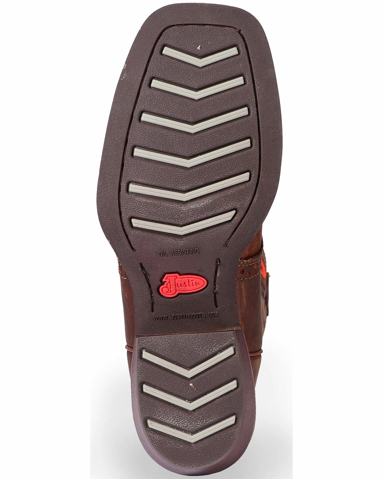 Justin Men's Silver Saddle Vamp Cowboy Boots - Square Toe Whiskey 7 Justin Men's Silver Saddle Vamp Cowboy Boots - Square Toe Whiskey - Image 5