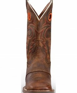 Justin Men's Silver Saddle Vamp Cowboy Boots - Square Toe Whiskey 13 Justin Men's Silver Saddle Vamp Cowboy Boots - Square Toe Whiskey -Justin Shop 036G30 DW FT