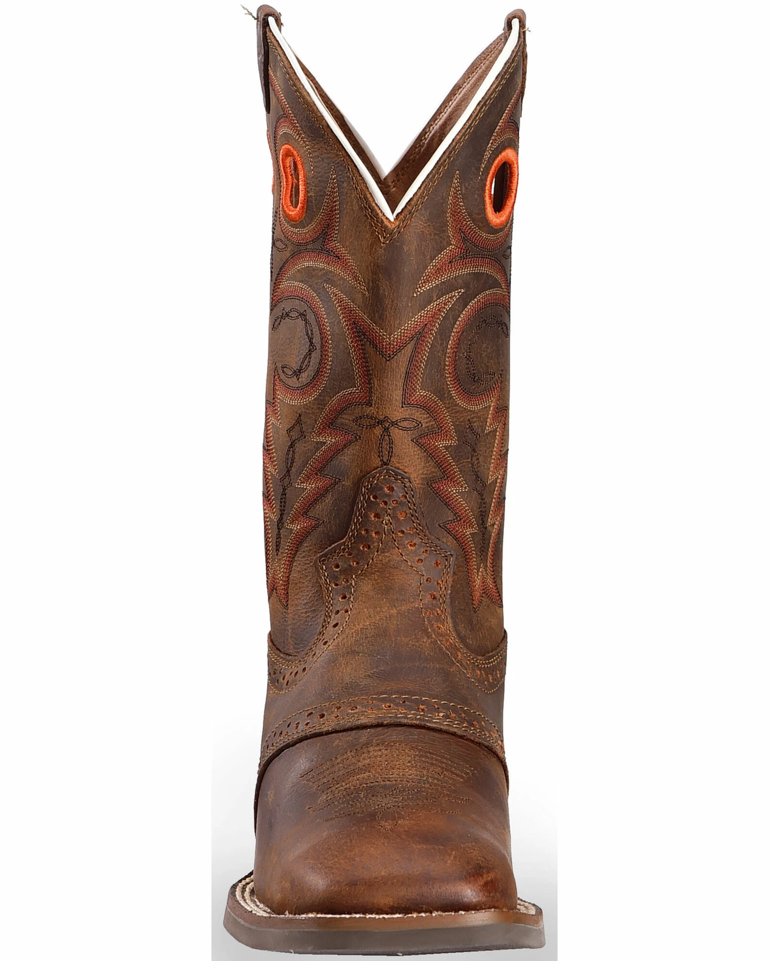 Justin Men's Silver Saddle Vamp Cowboy Boots - Square Toe Whiskey 6 Justin Men's Silver Saddle Vamp Cowboy Boots - Square Toe Whiskey - Image 4