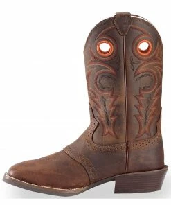 Justin Men's Silver Saddle Vamp Cowboy Boots - Square Toe Whiskey 12 Justin Men's Silver Saddle Vamp Cowboy Boots - Square Toe Whiskey -Justin Shop 036G30 DW LT