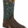 Justin Men's Square Toe Western Boots Brown
