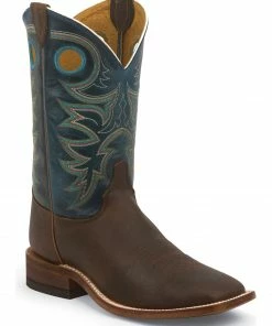 Justin Men's Square Toe Western Boots Brown
