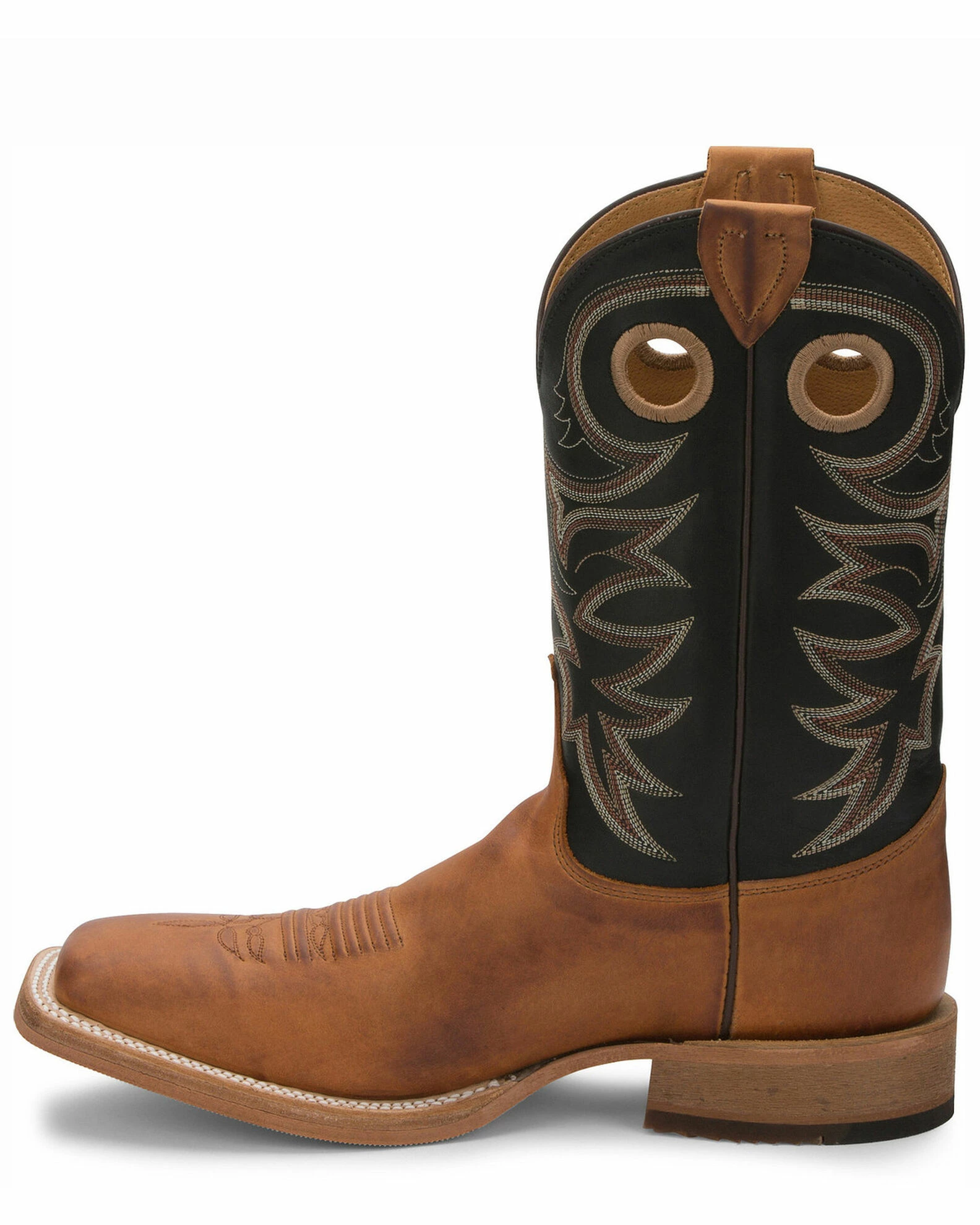Justin Men's Caddo Copper Brown Bent Rail Cowboy Boots - Square Toe 4 Justin Men's Caddo Copper Brown Bent Rail Cowboy Boots - Square Toe - Image 3