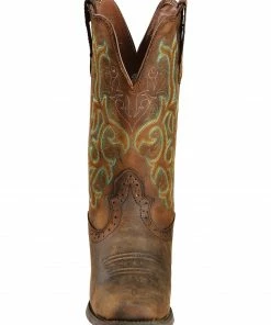 Justin Women's 12" Square Toe Stampede Western Boots Sorrel -Justin Shop 045E79 PH FT