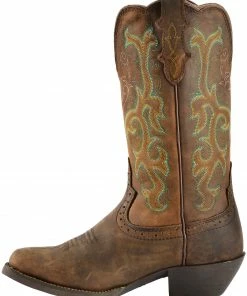 Justin Women's 12" Square Toe Stampede Western Boots Sorrel -Justin Shop 045E79 PH LT