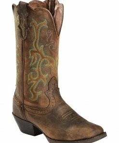 Justin Women's 12" Square Toe Stampede Western Boots Sorrel