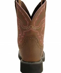 Justin Gypsy Women's Wanette 8" Brown EH Work Boots - Steel Toe Aged Bark -Justin Shop 045N66 BR BK