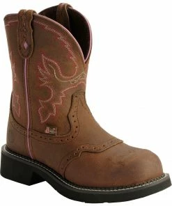 Justin Gypsy Women's Wanette 8" Brown EH Work Boots - Steel Toe Aged Bark -Justin Shop 045N66 BR P1 1