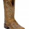 Justin Bent Rail Women's Damiana Square Toe Western Boots Tan -Justin Shop 045T04 22 P1