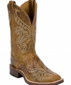 Justin Bent Rail Women's Damiana Square Toe Western Boots Tan
