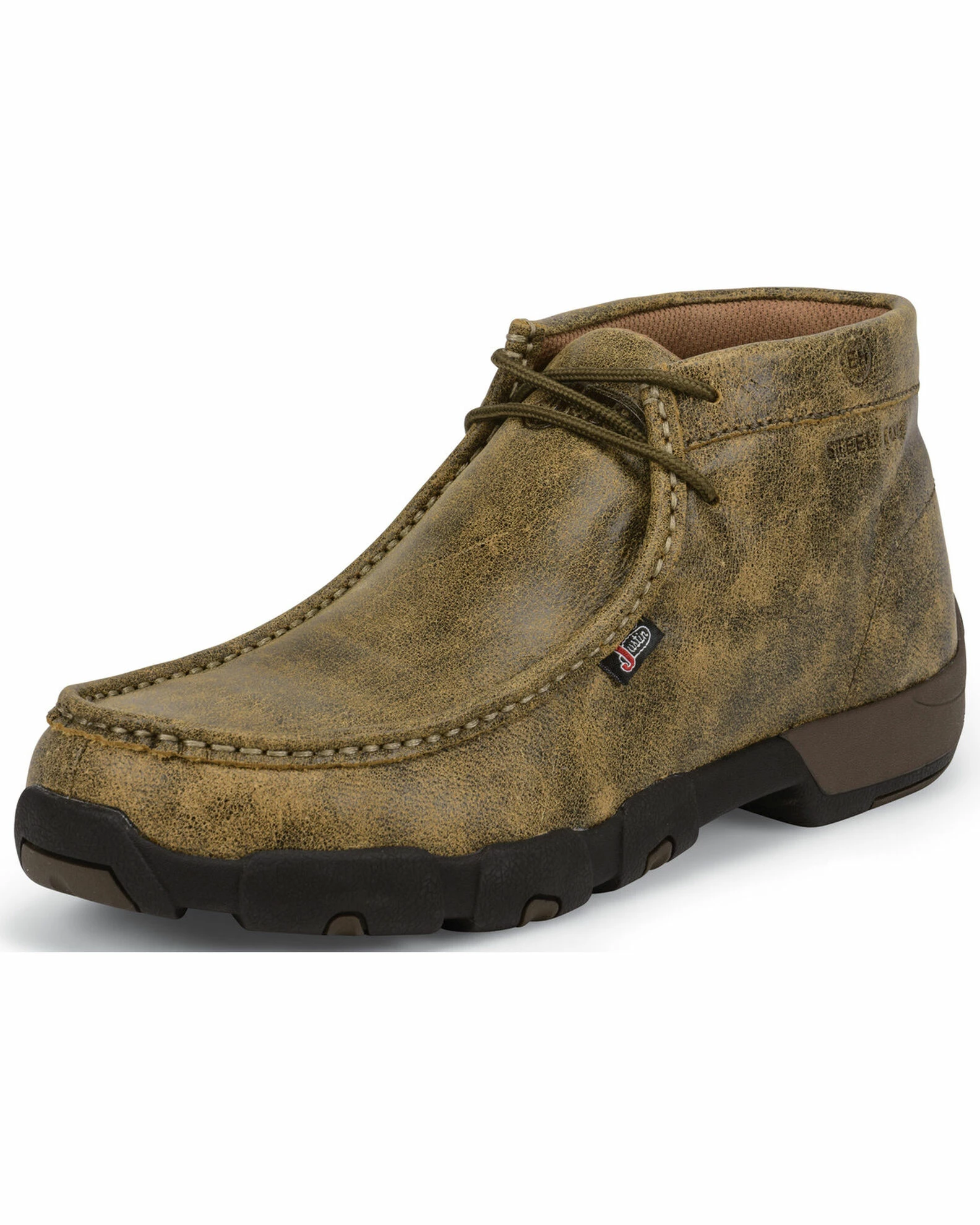 Justin Men's Bomber Steel Toe Work Shoes Tan 4 Justin Men's Bomber Steel Toe Work Shoes Tan - Image 2