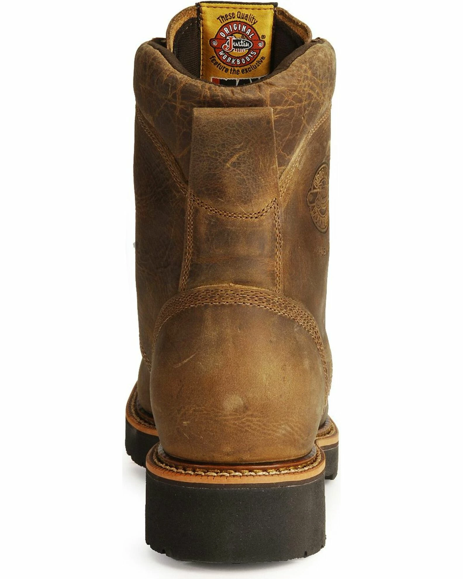 Justin Men's J-Max 8" Work Boots Chocolate 6 Justin Men's J-Max 8" Work Boots Chocolate - Image 4