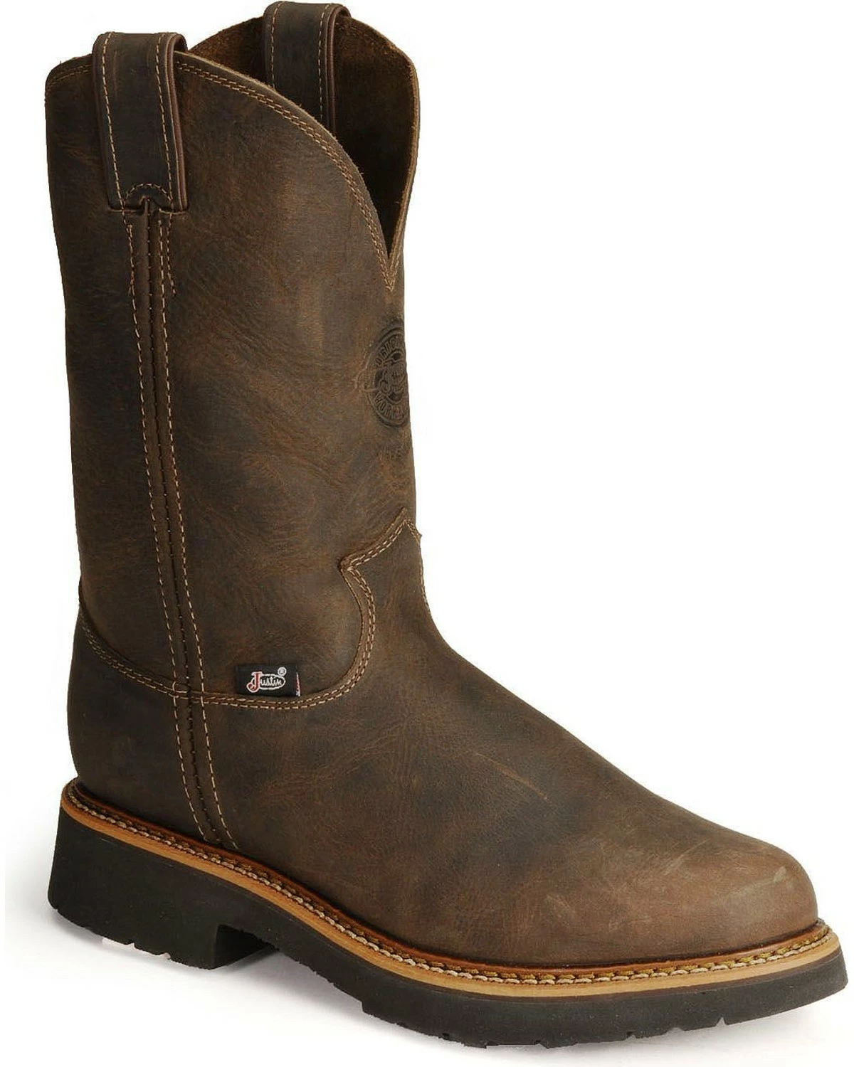 Justin Men's J-Max Blueprint Bay Gaucho EH Pull-On Work Boots - Soft Toe Chocolate 11 Justin Men's J-Max Blueprint Bay Gaucho EH Pull-On Work Boots - Soft Toe Chocolate - Image 9