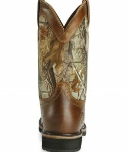 Justin Men's Stampede Waterproof Work Boots Camouflage -Justin Shop 050B96 L5 BK