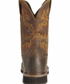 Justin Men's Stampede Driller Waterproof Work Boots - Plain Toe Tan 16 Justin Men's Stampede Driller Waterproof Work Boots - Plain Toe Tan -Justin Shop 050C20 22 BK