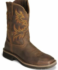 Justin Men's Stampede Driller Waterproof Work Boots - Plain Toe Tan 17 Justin Men's Stampede Driller Waterproof Work Boots - Plain Toe Tan -Justin Shop 050C20 22 P1 1