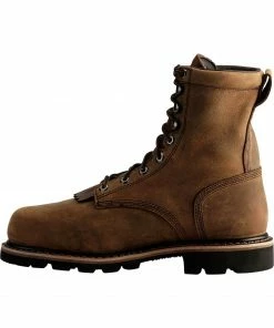 Justin Men's Wyoming Waterproof 8" Lace-Up Work Boots Brown -Justin Shop 050D00 41 LT