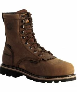 Justin Men's Wyoming Waterproof 8" Lace-Up Work Boots Brown -Justin Shop 050D00 41 P1 1