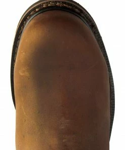 Justin Men's Wyoming Waterproof Internal Met Guard Pull-On Work Boots Brown -Justin Shop 050D01 41 TP