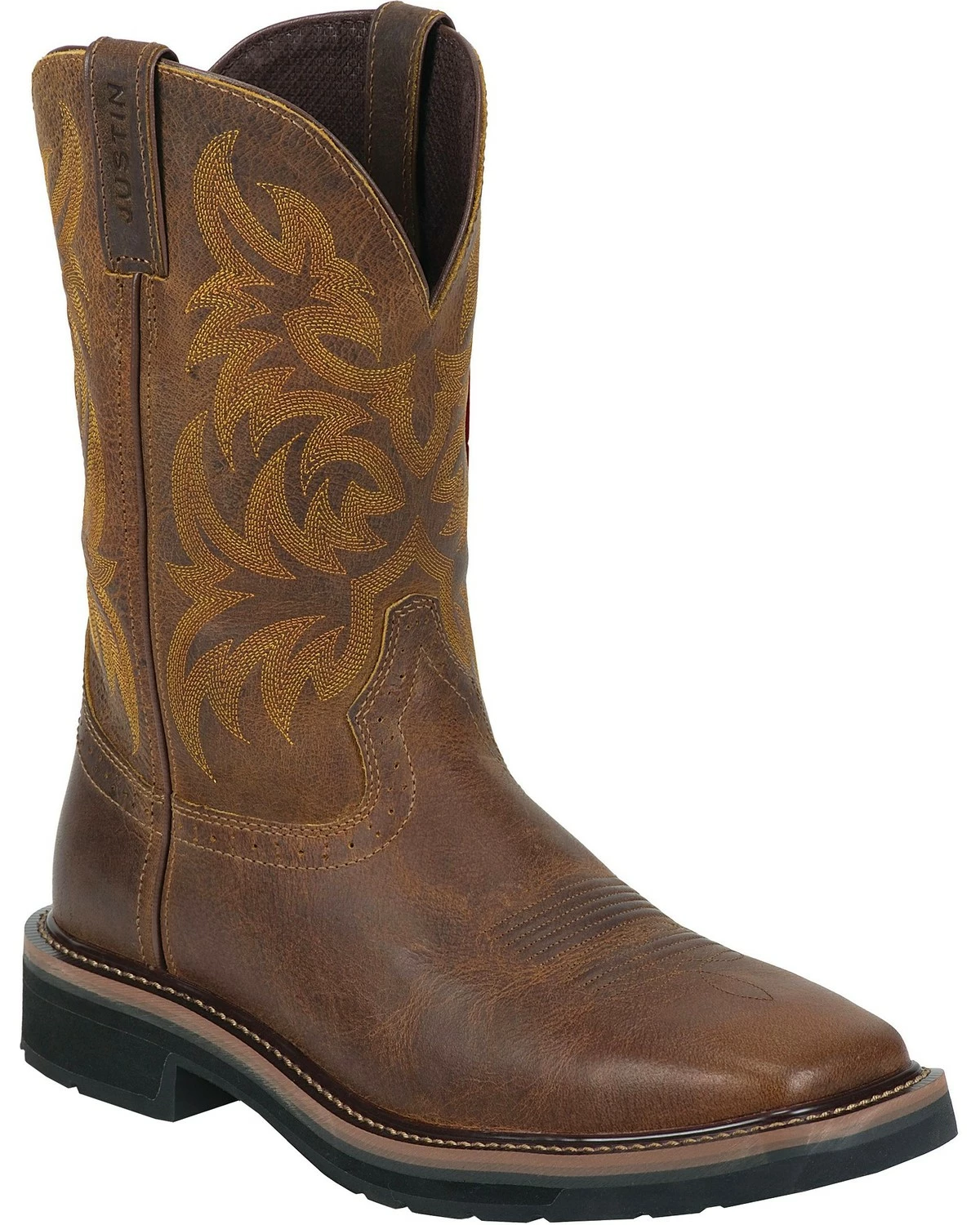 Justin Men's Stampede Handler Western Work Boots - Soft Toe Tan 4 Justin Men's Stampede Handler Western Work Boots - Soft Toe Tan - Image 2