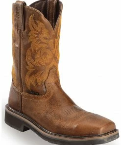 Justin Men's Stampede Handler Electrical Hazard Work Boots - Composite Toe Tan -Justin Shop 050D18 22 P1 1