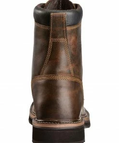 Justin Men's Stampede Pulley 8" Lace-Up Work Boots - Steel Toe -Justin Shop 050E10 GM BK