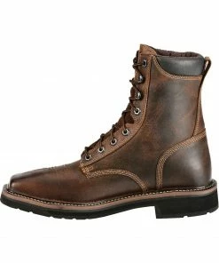 Justin Men's Stampede Pulley 8" Lace-Up Work Boots - Steel Toe -Justin Shop 050E10 GM LT