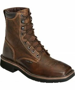 Justin Men's Stampede Pulley 8" Lace-Up Work Boots - Steel Toe