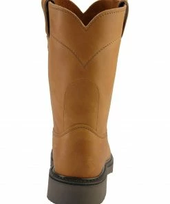 Justin Men's Utah Western Pull-On Work Boots Aged Bark -Justin Shop 050F09 BR BK