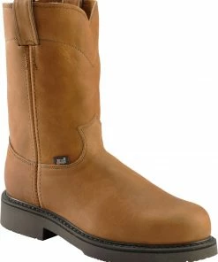 Justin Men's Utah Western Pull-On Work Boots Aged Bark