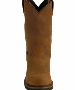 Justin Men's Drywall Waterproof Pull-On Work Boots - Steel Toe Brown -Justin Shop 050F24 41 FT