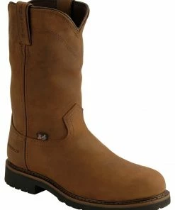 Justin Men's Drywall Waterproof Pull-On Work Boots - Steel Toe Brown -Justin Shop 050F24 41 P1 1