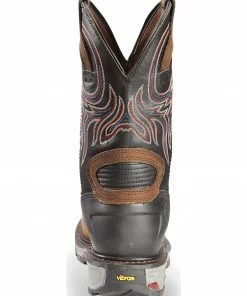 Justin Men's Tanker Black Western Work Boots - Steel Toe -Justin Shop 050V74 JJ BK