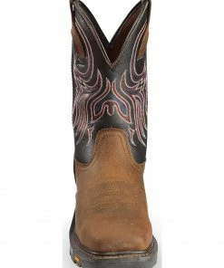 Justin Men's Tanker Black Western Work Boots - Steel Toe -Justin Shop 050V74 JJ FT