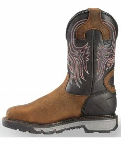 Justin Men's Tanker Black Western Work Boots - Steel Toe -Justin Shop 050V74 JJ LT
