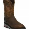 Justin Men's Commander X5 Waterproof Work Boots Mahogany -Justin Shop 050V81 H5 P1