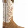 Justin Men's AQHA Remuda Full Quill Ostrich Exotic Boots Antique Brown -Justin Shop 066710 22 P1
