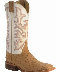 Justin Men's AQHA Remuda Full Quill Ostrich Exotic Boots Antique Brown