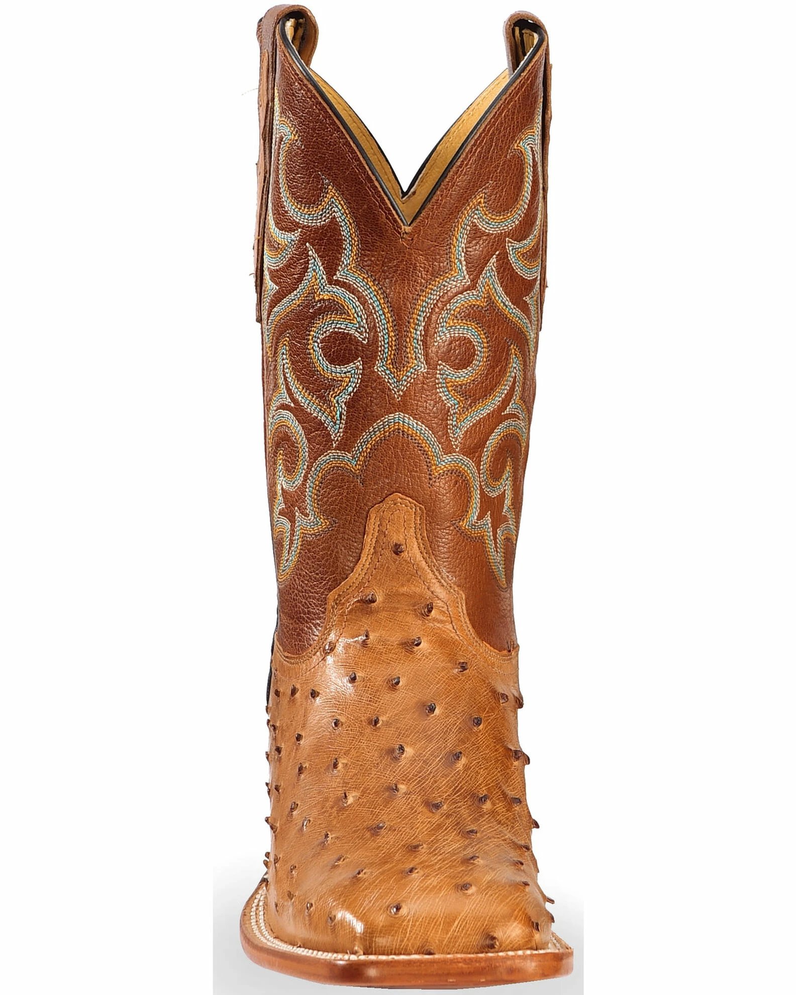 Justin Men's Full Quill Ostrich Western Boots Cognac 6 Justin Men's Full Quill Ostrich Western Boots Cognac - Image 4