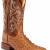 Justin Men's Full Quill Ostrich Western Boots Cognac -Justin Shop 066A49 38 P1