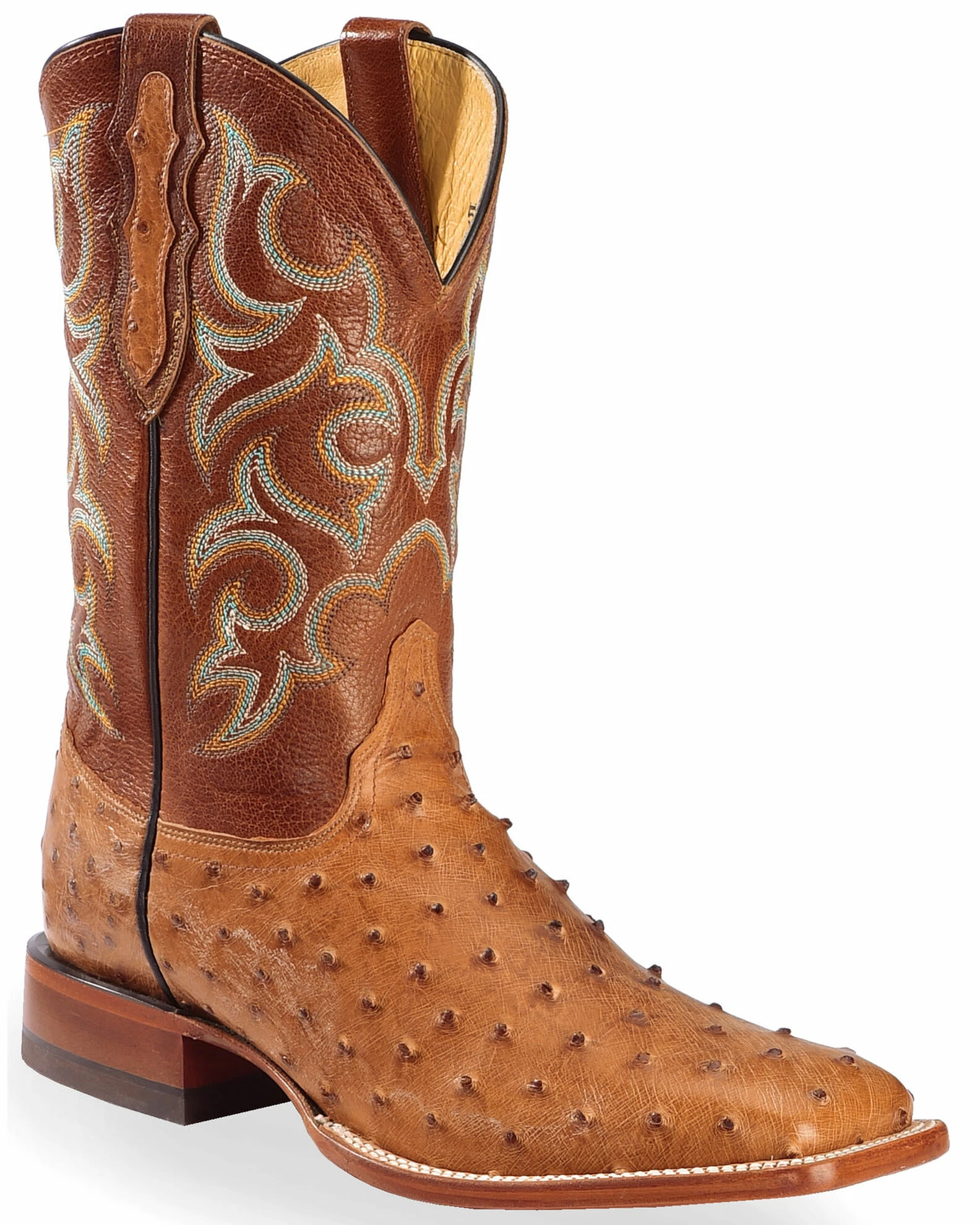 Justin Men's Full Quill Ostrich Western Boots Cognac 3 Justin Men's Full Quill Ostrich Western Boots Cognac