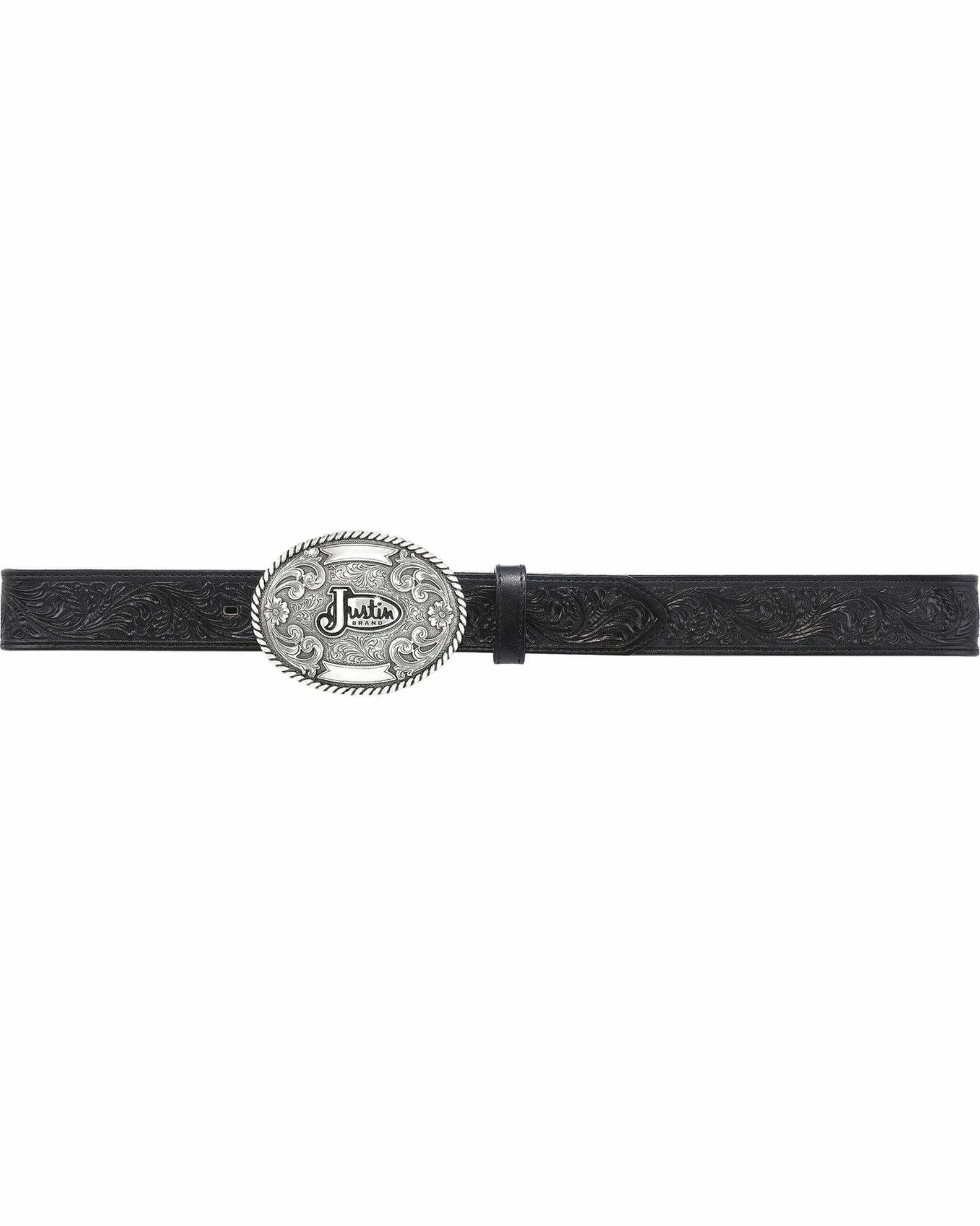Justin Men's Floral Leather Trophy Belt No Color 3 Justin Men's Floral Leather Trophy Belt No Color