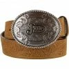 Justin Men's Floral Leather Trophy Belt  Brown
