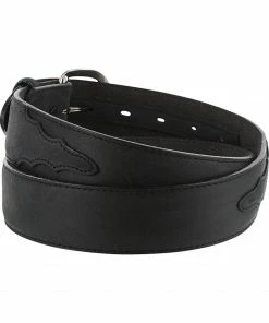 Justin Men's Black Leather Overlay Belt -Justin Shop 1000007870 001 D2