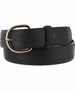Justin Men's Black Leather Overlay Belt