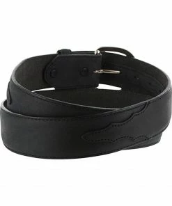 Justin Men's Black Leather Overlay Belt -Justin Shop 1000007870 001 P2